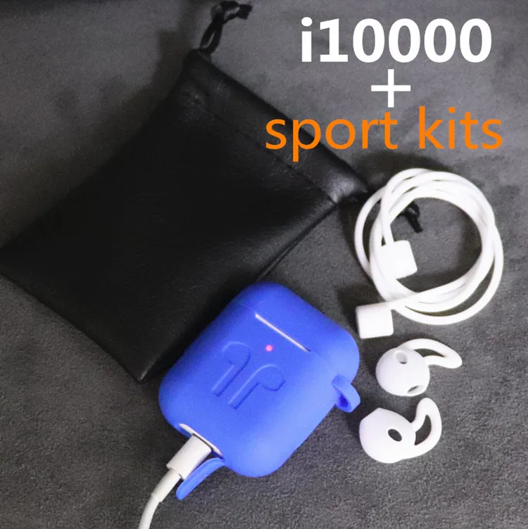 i10000 blue kits i10000 tws 1:1 Смарт сенсор 8D бас всплывающие беспроводной зарядки Bluetooth наушники pk W1i1000 i200 i5000 i9000 tws - Цвет: i10000 blue kits