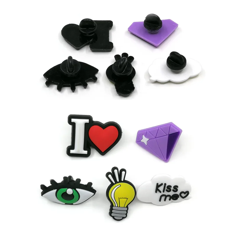 Broches de PVC para piezas, insignias, insignias, botones, mochilas, ropa, sombrero, decoración, 1 ud.