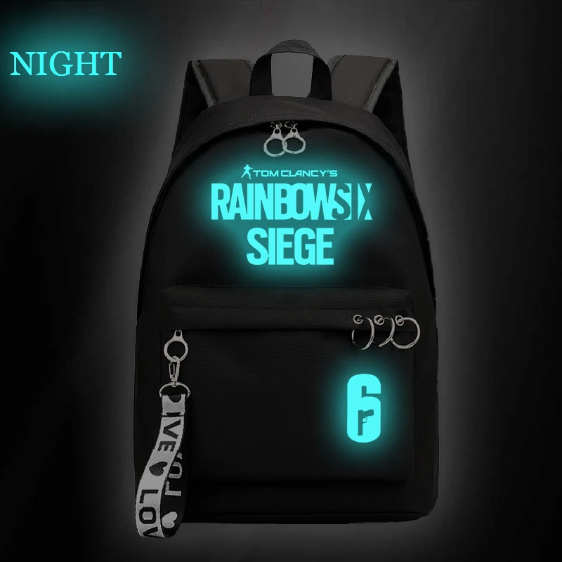 

Women Backpacks Girls School Backpack Bag GAME Tom Clancy's Rainbow Six Siege Bookbag Lady Travel Laptop Bagpack Black Mochilas