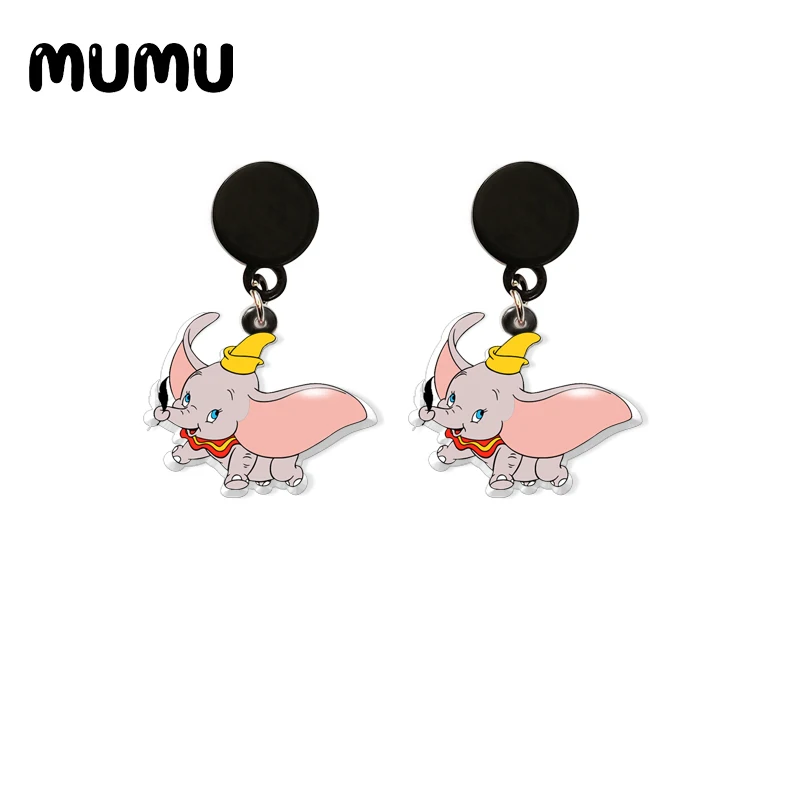 2021 New Dumbo Drop Earring Cute Elephant Earrings Resin Epoxy Handmade Jewelrys