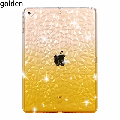 Чехол для планшета из ТПУ для iPad 9,7, милый 3D Кристальный мягкий чехол для iPad 9,7 AIR 2 Pro9.7 A1893 A1954 fundas - Цвет: Золотой