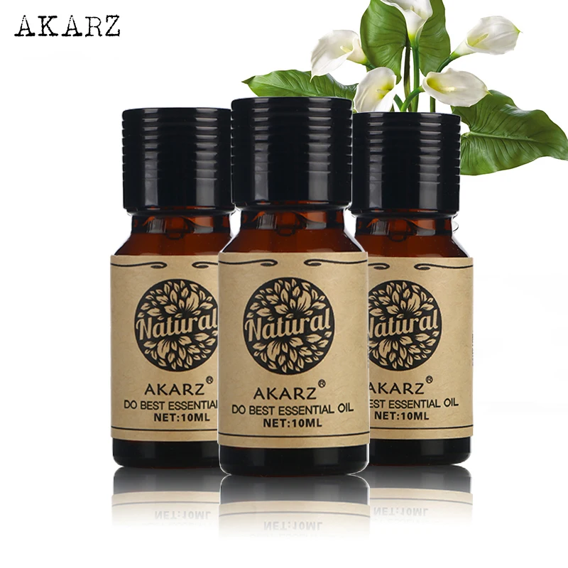 

AKARZ Tea tree Osmanthus Orris essential oil sets Top Brand For Skin Body Care Aromatherapy Massage Spa 10ml*3