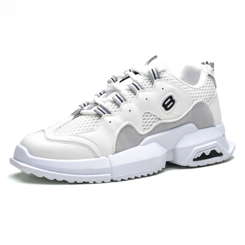 white gray sports Новая трендовая обувь для папы Мужская обувь для бега с толстой подошвой дышащие мужские кроссовки весна осень Спортивная мужская обувь Otr спортивные кроссовки - Цвет: white gray sports