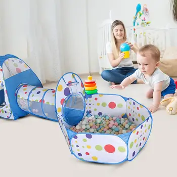 

Large Play Tent Beautiful Creative Minimalistl Appearance Baby Kids Toys Dots Printed Pit Crawling Pool Tunnel