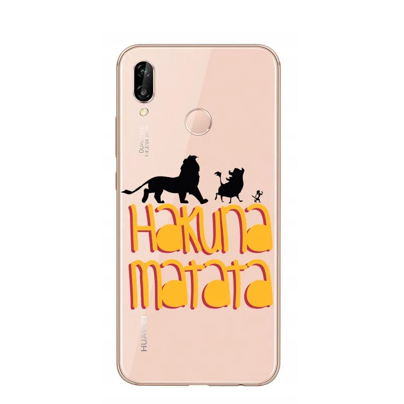 TPU Lion King Hakuna Matata Soft Phone Case Cover For Huawei Mate 10 20 Lite P30 Pro P10 Lite P8 Lite P30 Lite P20 Lite P20Pro - Цвет: TPU