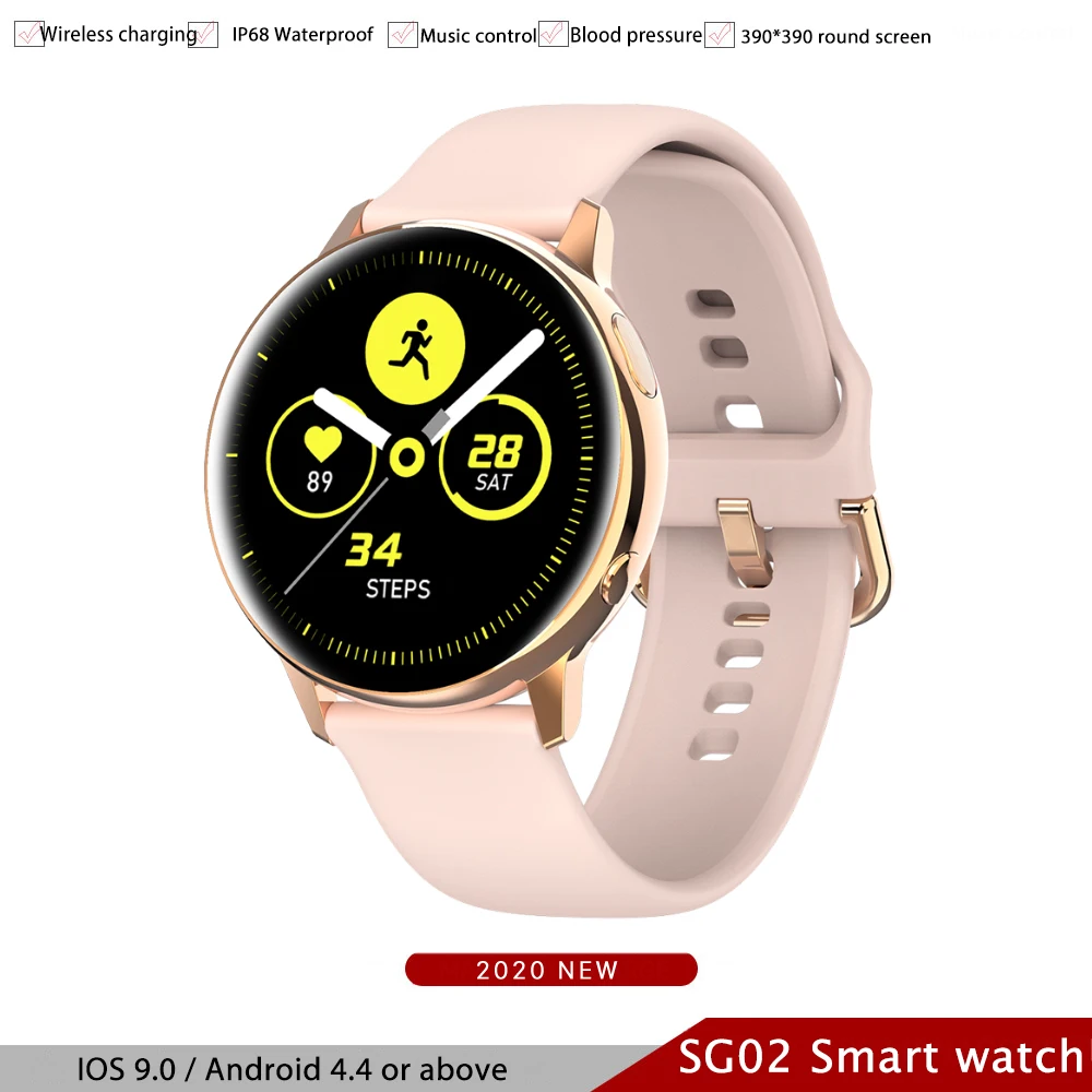 

SG2 Smart Watch Men Women 390*390 Full Touch Amoled Screen Sport Health IP68 Waterproof Wireless Charging Wristband Android IOS