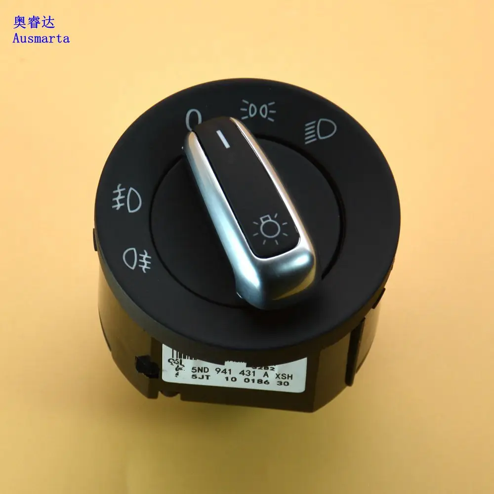 1 шт. OEM хромированный Европейский переключатель управления фарами для Golf Mk5 Mk6 Passat