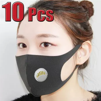 

10 Pcs Face Mouth Mask Anti-dust Unisex Activated Carbon Filter Mouthmask Anti-Infection Virus Mouth Facemask Washable Reusable