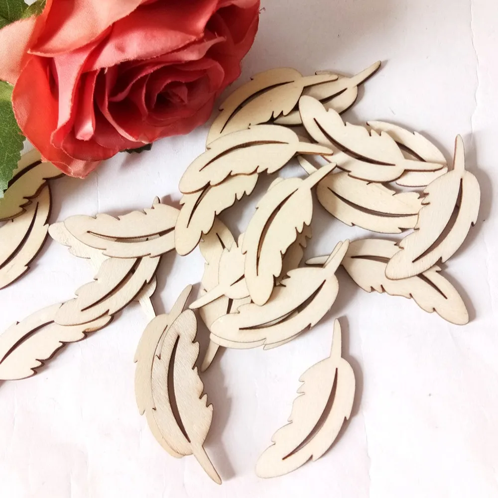 25 шт./компл. ручные аксессуары для учетной записи DIY Альбомы ручной работы украшения креативные перьевые формы деревянные ремесла чипы