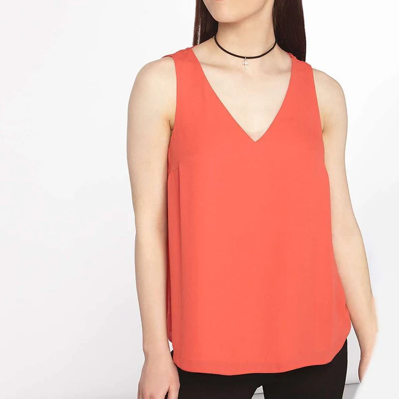 Hot Summer New Ladies Casual Tank Top Female Sexy V neck Sleeveless Chiffon Vest Women Tank Tops Female Large Size 6XL