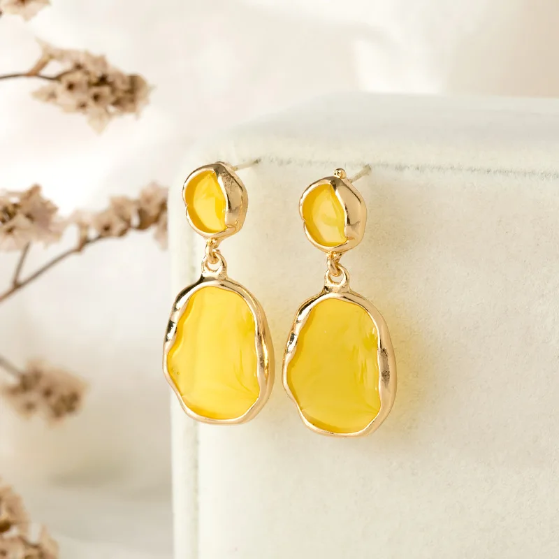 Popular web celebrity with geometric earring the stylish joker color transparent pendant jewelry accessories