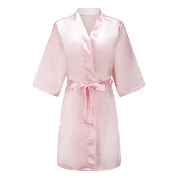Mid Sleeve Satin Robe for Nightwear