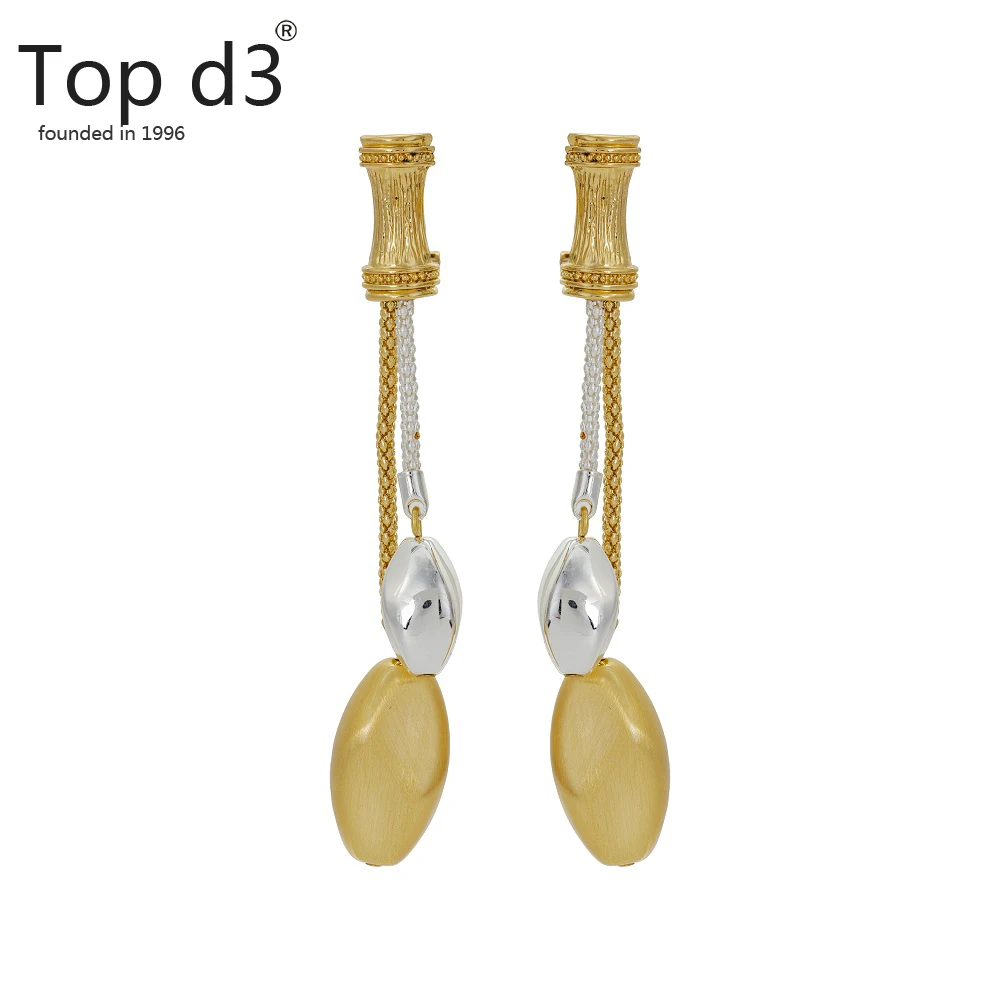 Топ d3 Венская группа панк круг цвет золотой металлические длинные висячие серьги