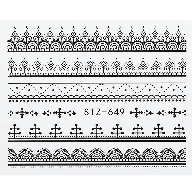 STZ-649 RWTT простой наклейки для дизайна ногтей водные переводные наклейки обертки для ногтей наклейки - Цвет: STZ-649