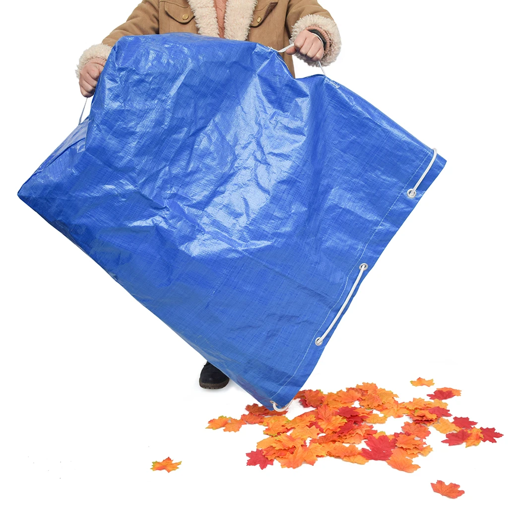 High-Capacity Drawstring Leaves Bag Garden Rubbish Toys Storage Bag - Blue