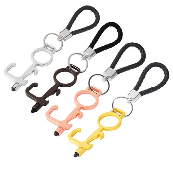 

10pcs/lot Non-Contact EDC Door Opener Bottle Opener Contactless Safety Tool Door Handle Hook Multi Opener Hygiene Hand Key Chain
