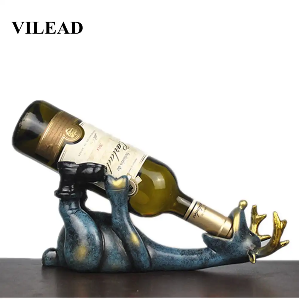 VadiDra ワインボトルホルダー 豚 樹脂 置物 バー ホーム キッチン 装飾 素晴らしいギフト ブラウン