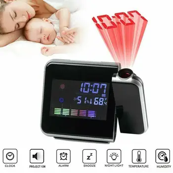 

Intelligent LED Color Screen Digital Projection Home Weather Thermometer Snooze Alarm Clock Household Products