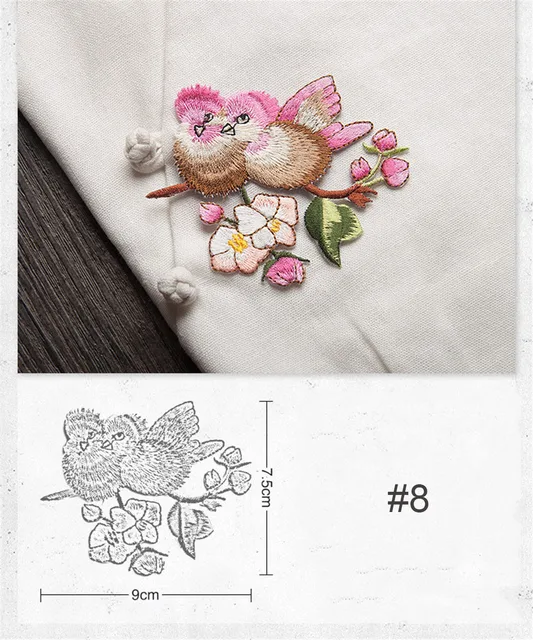 Buy 1pc Small Birds Embroidered Patches For Clothing Iron On Embroidery  Stickers Clothing Applique Decoration Carton Badge Animals Online - 360  Digitizing - Embroidery Designs
