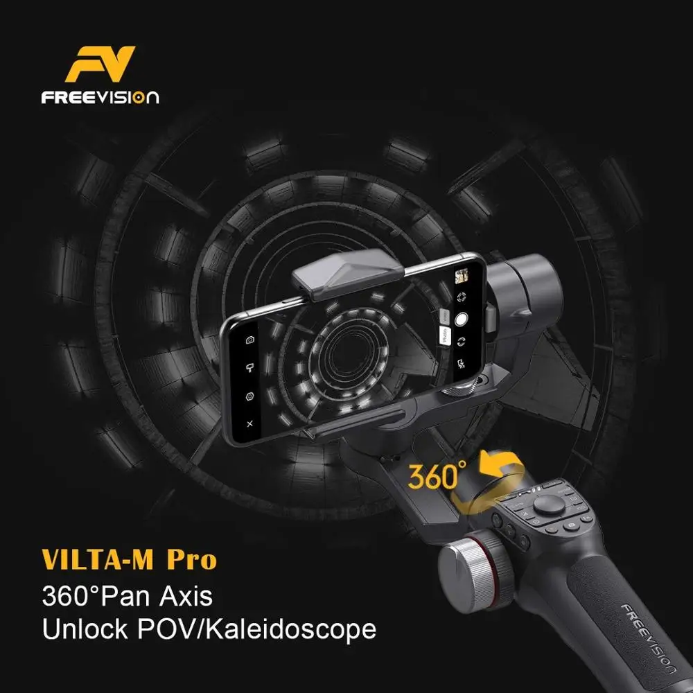 Freevision VILTA M Pro 3-осевой портативный монопод с шарнирным замком для смартфонов iPhone X Xs Max XR 8 плюс samsung Galaxy Note 8 S7 S8 S9 S9+ Plus