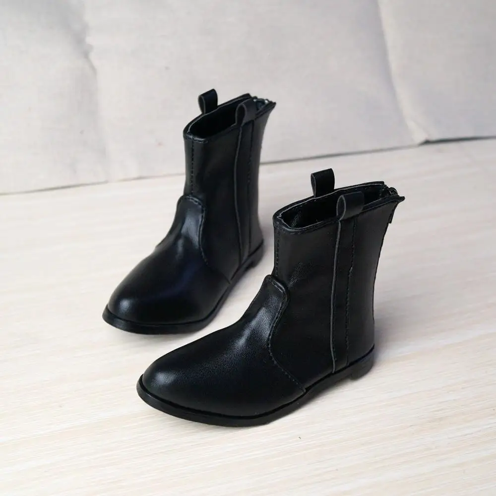 BJD Black Boots Shoes Flats Synthetic Leather For 70cm+ Tall Strong Uncle Male  SOOM EID DK DD Doll Free Shipping