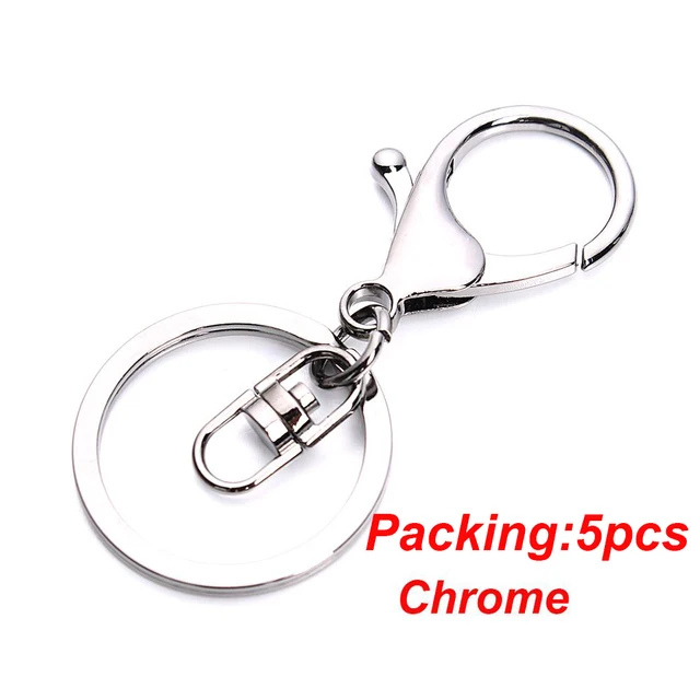 5-20pcs/lot Key Chain Key Ring keychain Bronze Rhodium Gold 28mm Long Round Split Keyrings Keychain Jewelry Making Wholesale DIY 5PCS Chrome