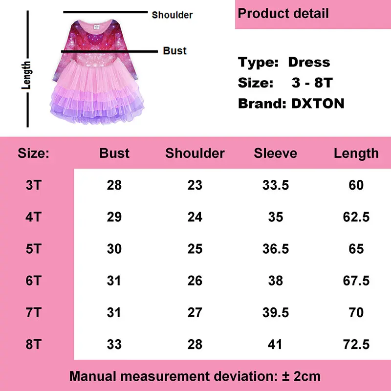 DXTON/платья с длинными рукавами для девочек; детское платье с единорогом для девочек; коллекция года; Рождественская Детская одежда; хлопковое платье принцессы для малышей; От 3 до 8 лет