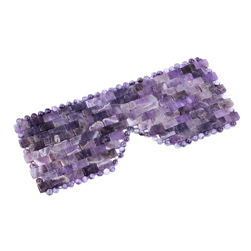 Натуральный Аметист Нефритовая маска для глаз охлаждающая сна Массажер терапия