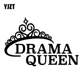 

YJZT 16.8X11.2CM DRAMA QUEEN Personality Window Decal Car Sticker Decoration C25-1199