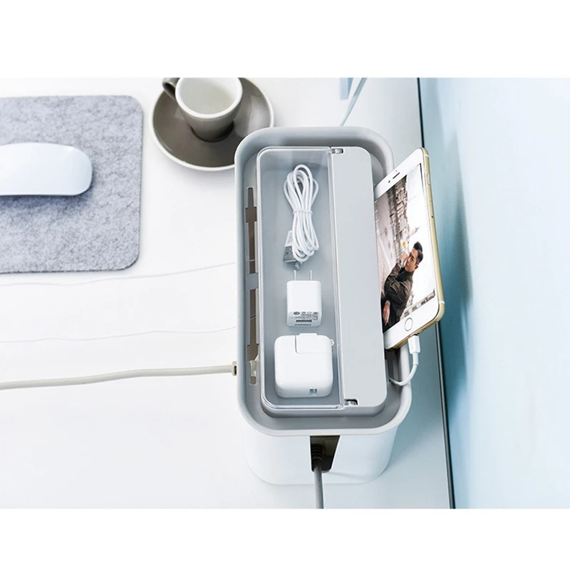 JABS Cable Management Box Socket Computer Office Desktop Organization with Compact Storage Space Electronic Accessories
