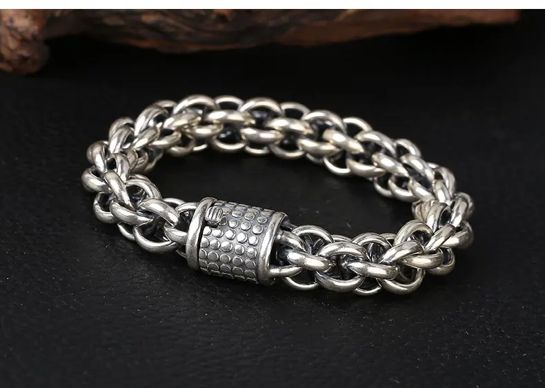 Мужской браслет из серебра 925 пробы с плетением|Гибкие и жесткие браслеты| |