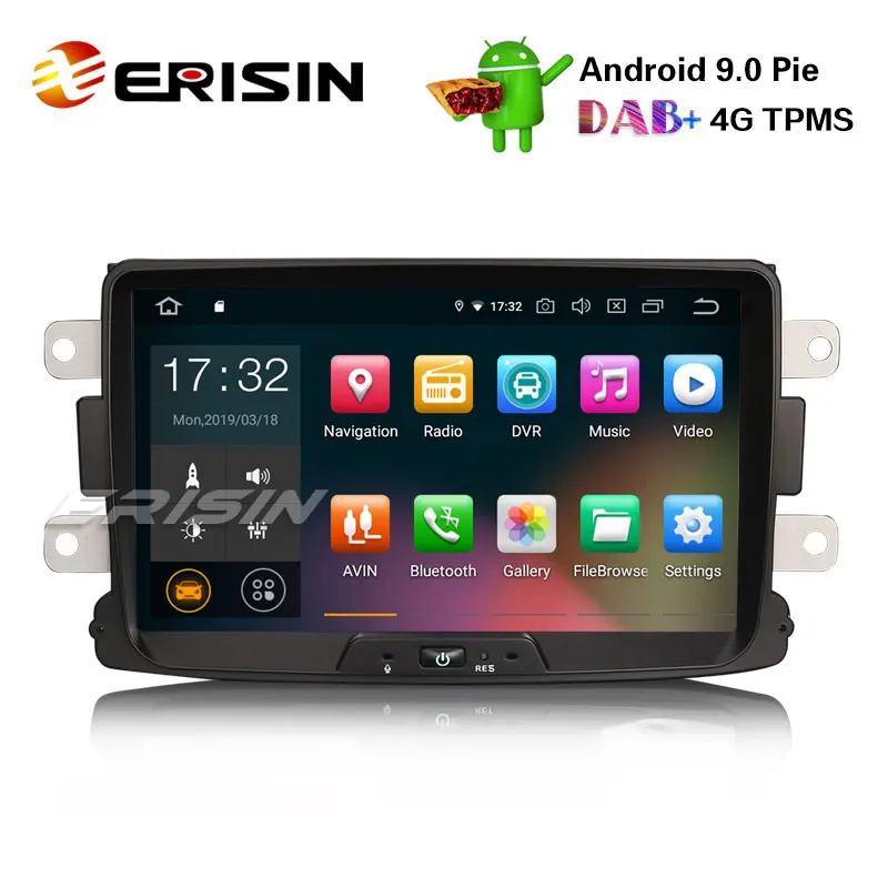 Erisin ES4829D 8 &quotAndroid 9 0 Авторадио GPS DAB для Renault Dacia Duster Logan Sandero Dokker устройства