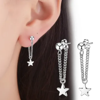 

2019 new hot cehap jewelry Stud Earring Women Jewelry Classic Star Pendant with Ear Wire Chain Earrings for Women Party Gift