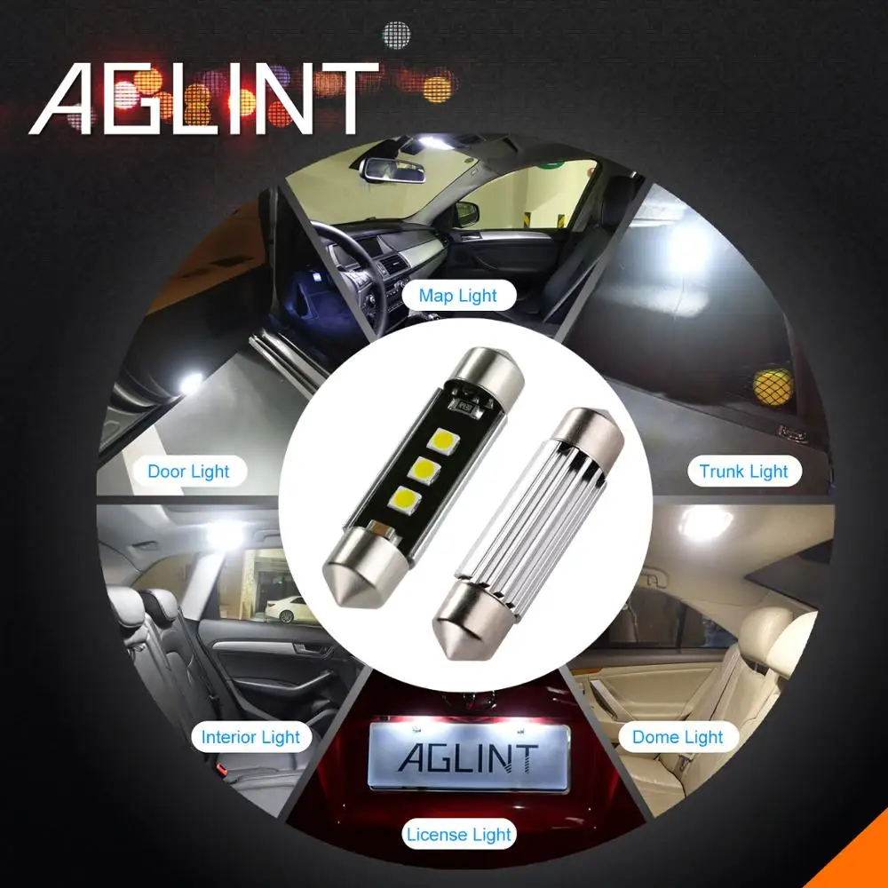 AGLINT 2 шт. светодиодный автомобиль лампы типа фестон 39 мм C5W CANBUS Нет OBC Ошибка для