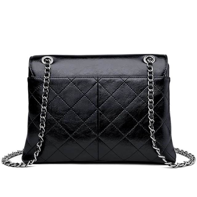 ZOOLER Brand Limited Elegant Black Cow Leather Shoulder Bags Ladies Crossbody Bag Luxury Chains Messenger Bags Girls#LT329