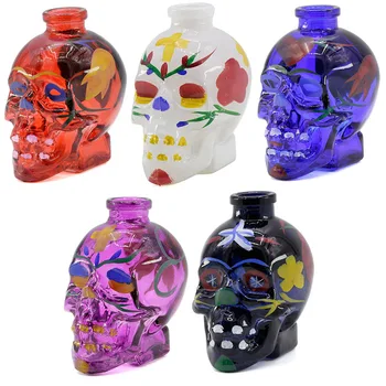 

ADMY Multicolor Stained Glass Skull Pipe Accessories Narguile Shisha Hookah