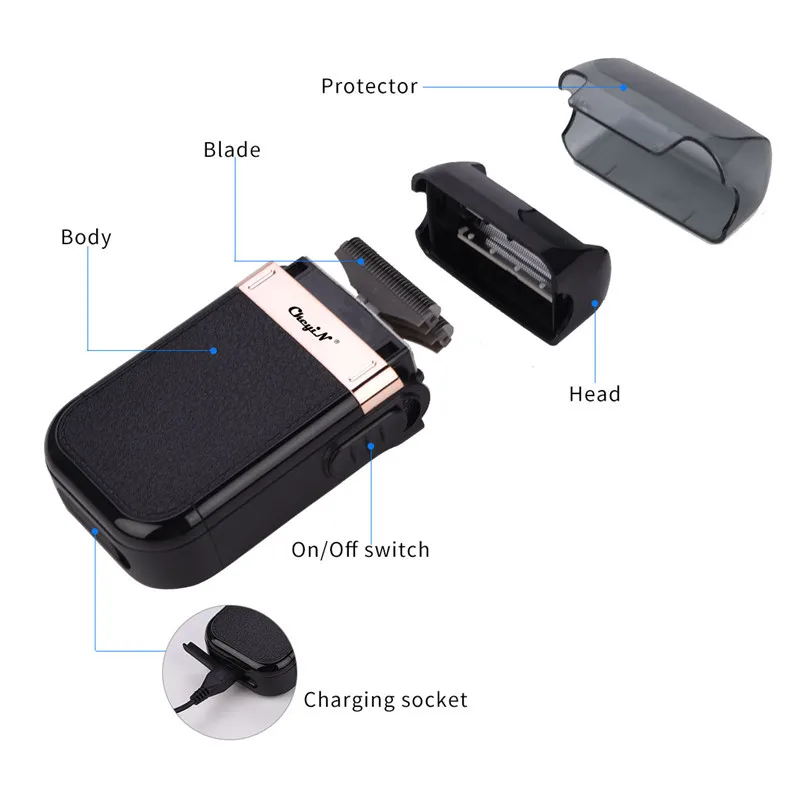 Электробритва с двойным лезвием для мужчин аккумуляторная бритва USB триммер