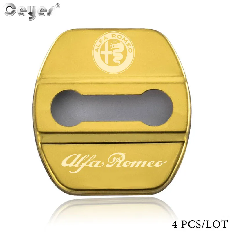 Style 1 Gold Ceyes 4 шт. аксессуары для автомобиля чехол для Alfa Romeo 159 Stelvio 147 Stelvio Mito 156 авто защита дверного замка наклейки - Цвет: Style 1 Gold