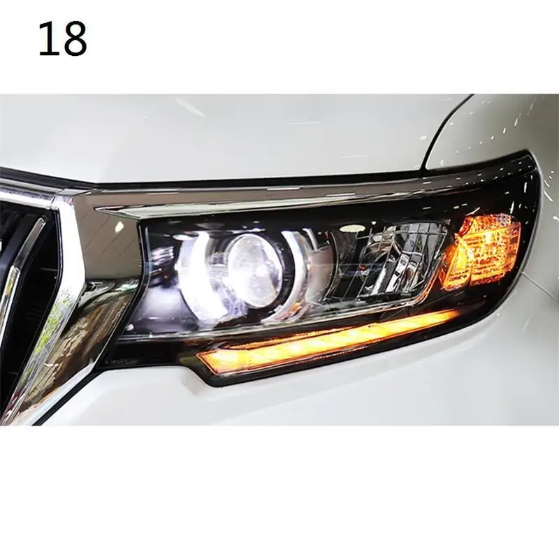 Сигнал поворота автомобиля Drl Automovil бег Luces Para Авто Светодиодные Автомобильные фары передние противотуманные фары 18 для Toyota Prado