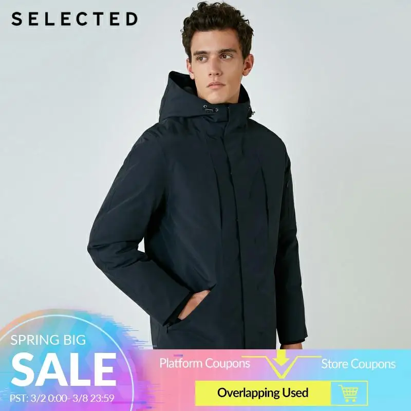 Отборный Зимний пуховик Мужская парка пальто на утином пуху мужская одежда