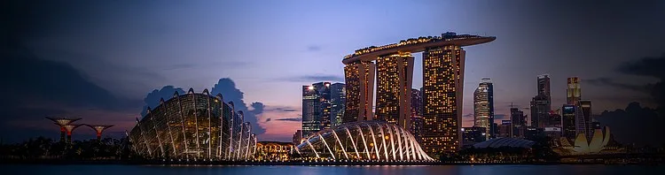 新加坡城市夜景背景banner图