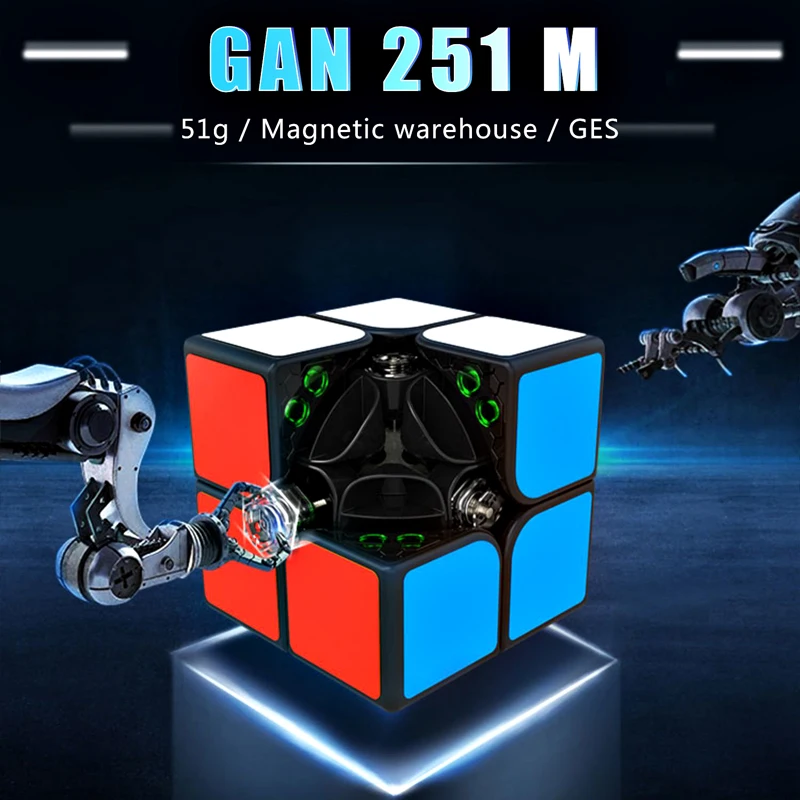 GAN251 M Магнитный 2x2x2 магический скоростной куб Gan251M профессиональные магниты без наклеек карманная головоломка Cubo Magico 2x2 GAN 251 M