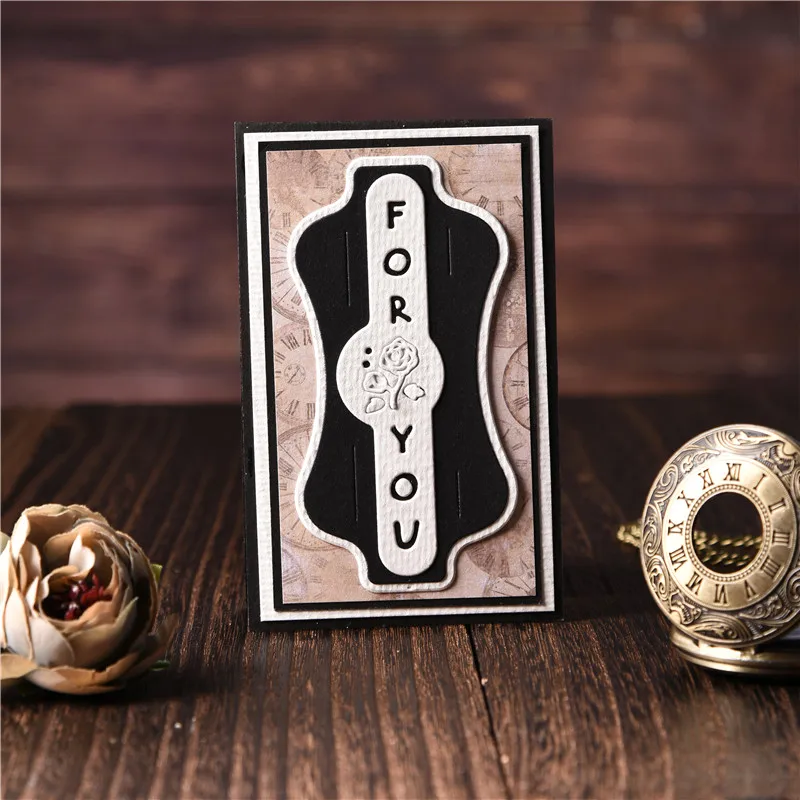 

DiyArts Label Dies Flower Metal Cutting Dies for Card Making Scrapbooking Dies Cuts Stencil Craft for You Letter Dies