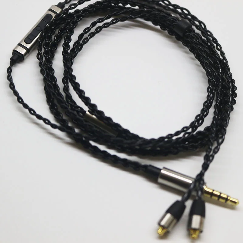 diy earphone MMCX cable with mic headset upgrade line headphones accessories for se535 se846