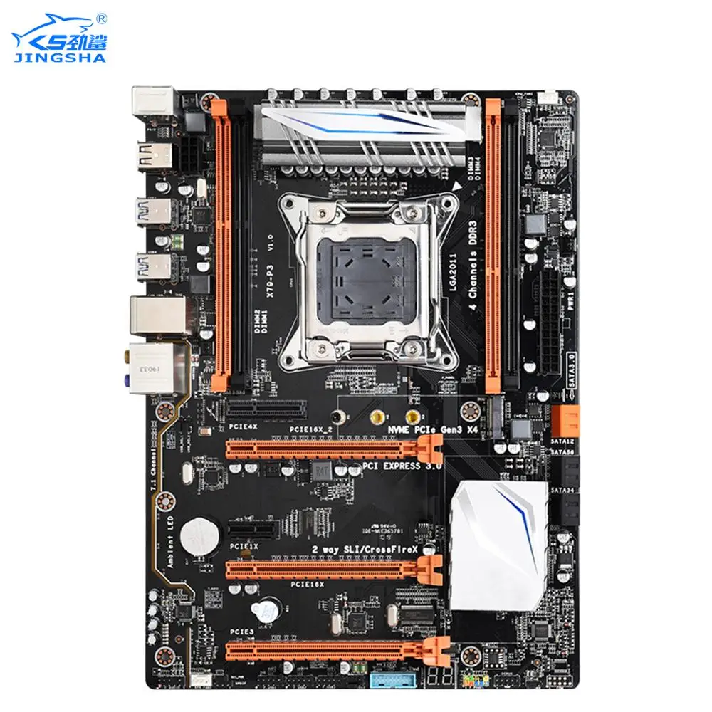 JINGSHA 4 канала компьютера материнская плата Intel X79 Чипсет LGA2011 X79P3 материнская плата DDR3 ECC REG Поддержка Макс 128 ГБ 1866 МГц