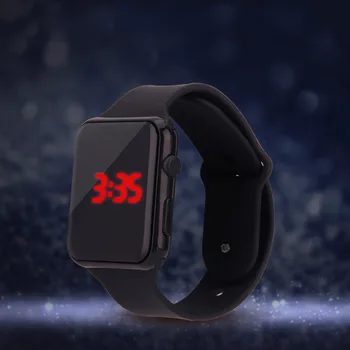 

Mens boy Square LED Student Adult Couple Electronic Watch With Shell Adjustment Sport Silicone Military Watches Bracelet gift