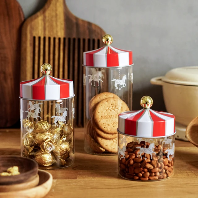Home Kitchen Plastic Transparent Airtight Jar Cuisine Coffee Bean Candy  Organiseurs De Rangement Storage Container Cookie Box - AliExpress