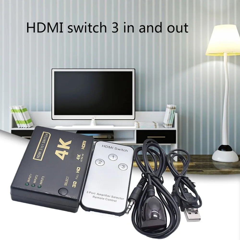 Портативный Ультра HD HDMI 4K x 2K 3D Аудио Видео разветвитель 1080P мультипросмотра высокой четкости мультимедийный интерфейс коммутатор