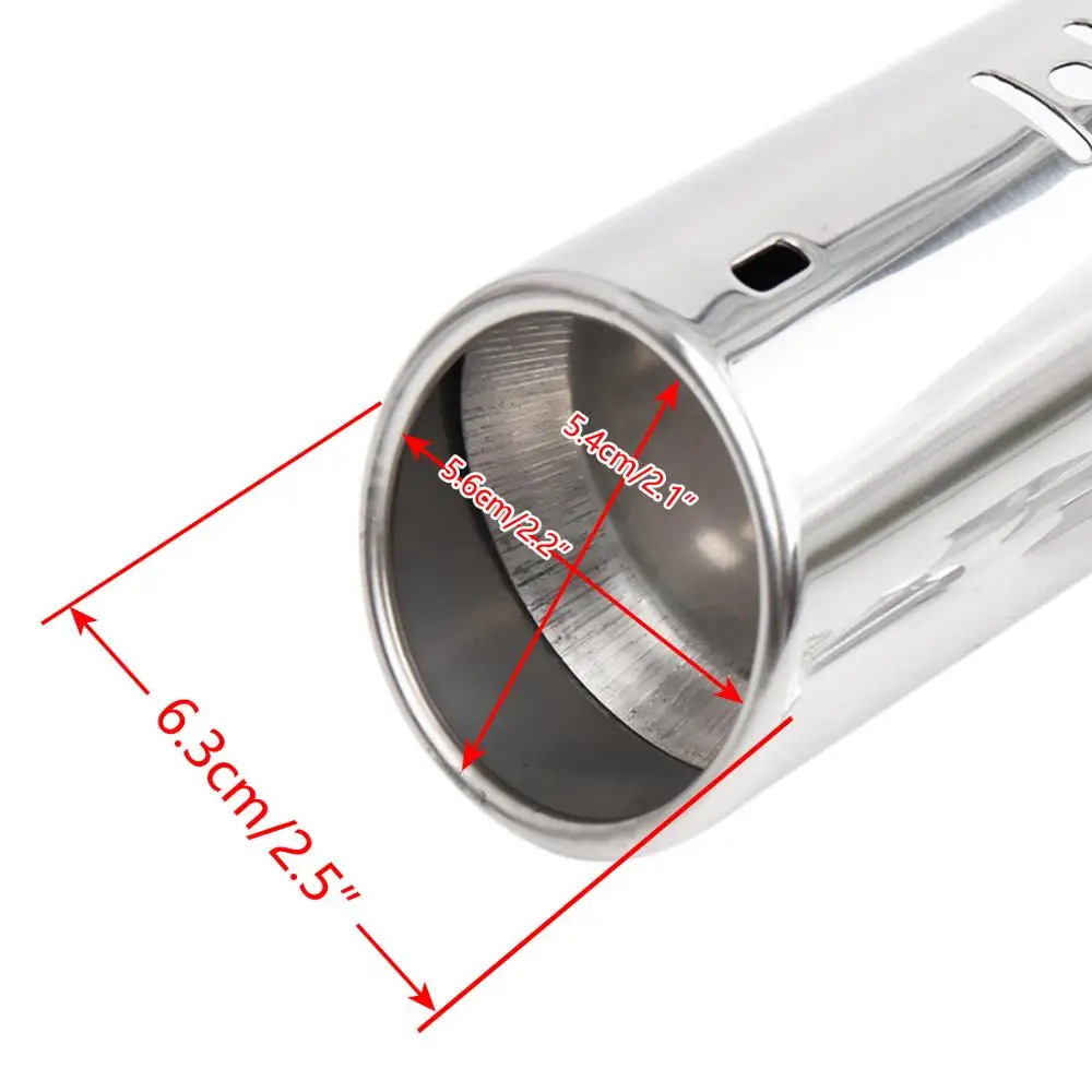 X AUTOHAUX Universal Car Stainless Steel Exhaust Rear Tail Muffler Tip Pipe Fit Diameter 3.18cm/1.25" to 5.08cm/2"