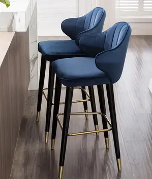 

Light Luxury Solid Wood Bar Chair American Country High Chair Northern Europe Bar Chair Fashion Modern Italian Household